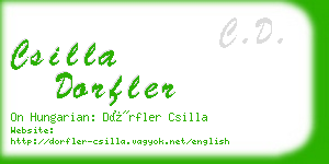 csilla dorfler business card